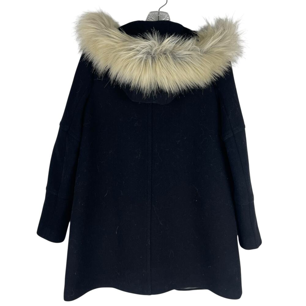 J. Crew Italian Stadium Cloth Wool Chateau Parka Coat Black Size 2 - Picture 8 of 11